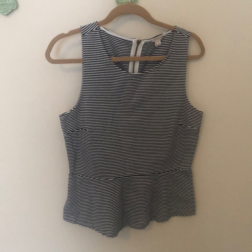 J Crew striped péplum top
